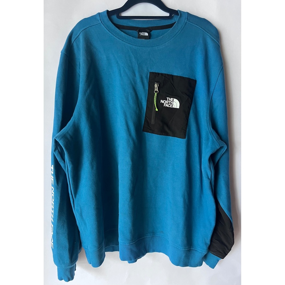 The North Face Tech Crew Neck‎ Sweatshirt Blue Black Mens XL